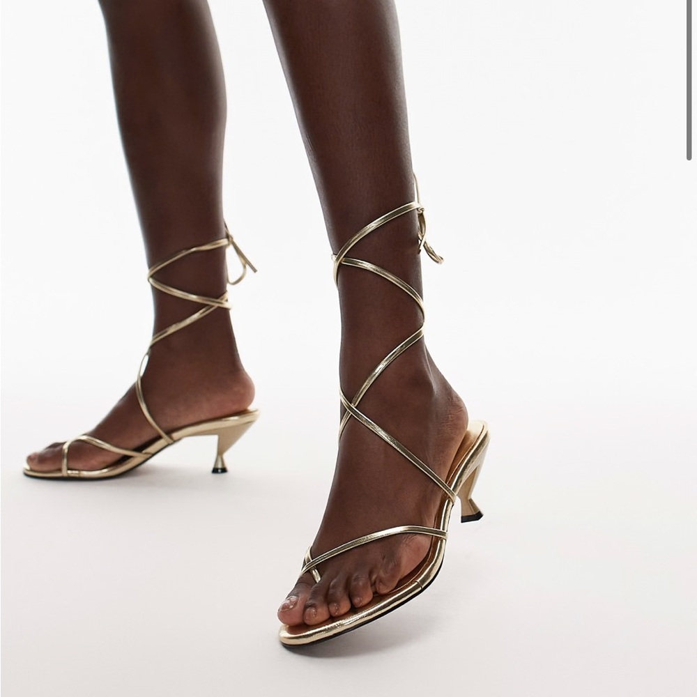ASOS Topshop Gold Strappy Sandals